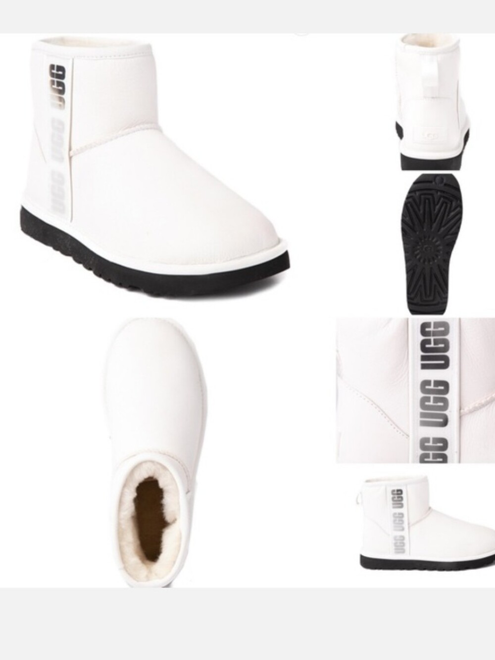 UGG Mini Boots, Size 7, Side Logo, Creamy White Suede - Picture 5 of 12